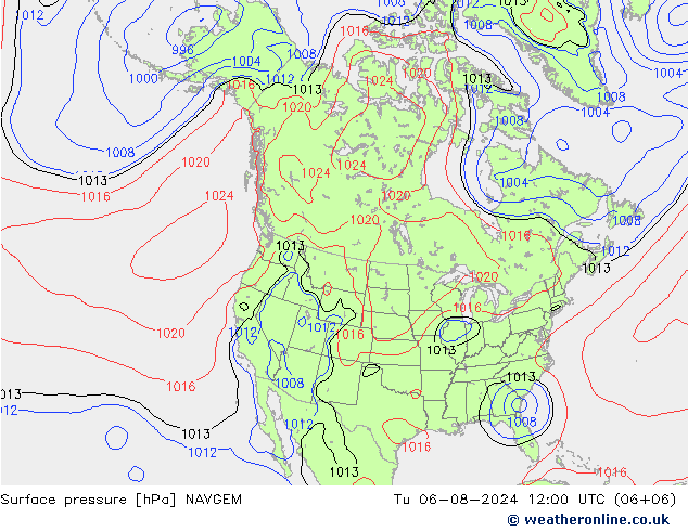 Luchtdruk (Grond) NAVGEM di 06.08.2024 12 UTC