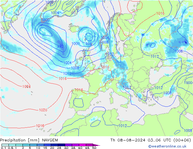 Neerslag NAVGEM do 08.08.2024 06 UTC