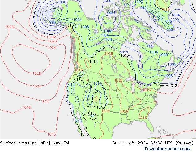 地面气压 NAVGEM 星期日 11.08.2024 06 UTC