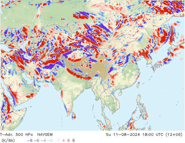 T-Adv. 500 hPa NAVGEM zo 11.08.2024 18 UTC