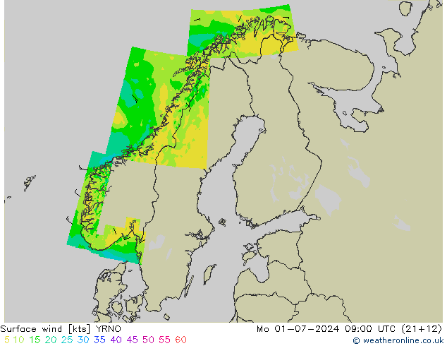 风 10 米 YRNO 星期一 01.07.2024 09 UTC