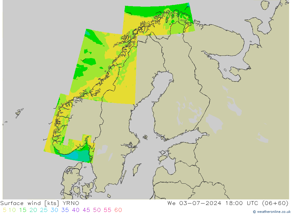 Wind 10 m YRNO wo 03.07.2024 18 UTC