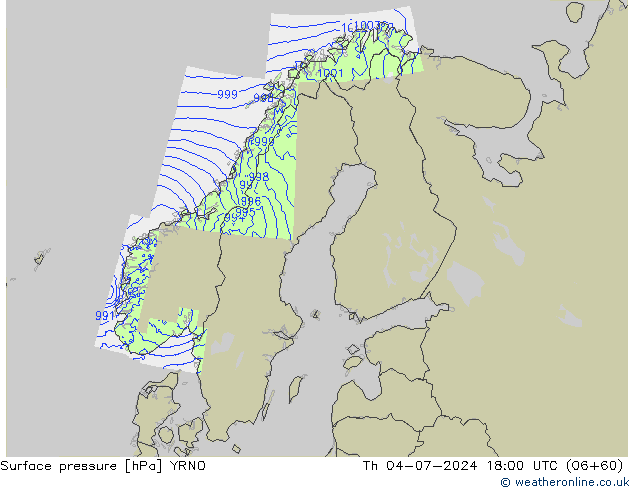 地面气压 YRNO 星期四 04.07.2024 18 UTC