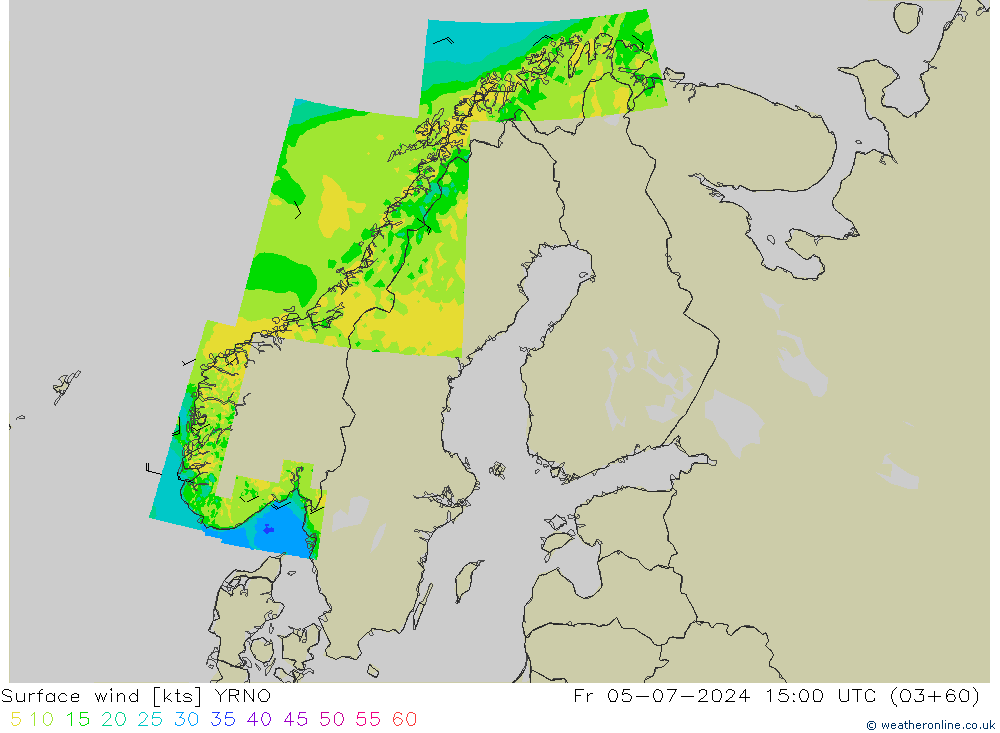 Wind 10 m YRNO vr 05.07.2024 15 UTC