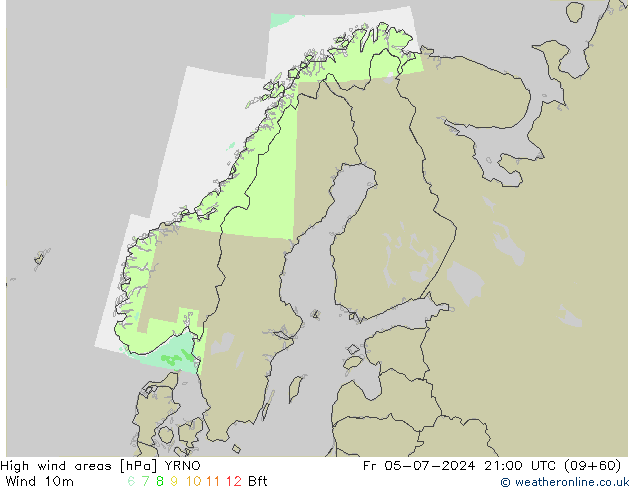 High wind areas YRNO 星期五 05.07.2024 21 UTC