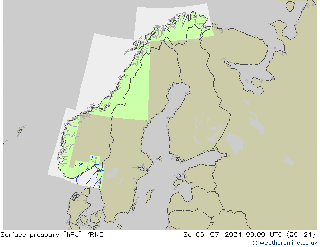 地面气压 YRNO 星期六 06.07.2024 09 UTC