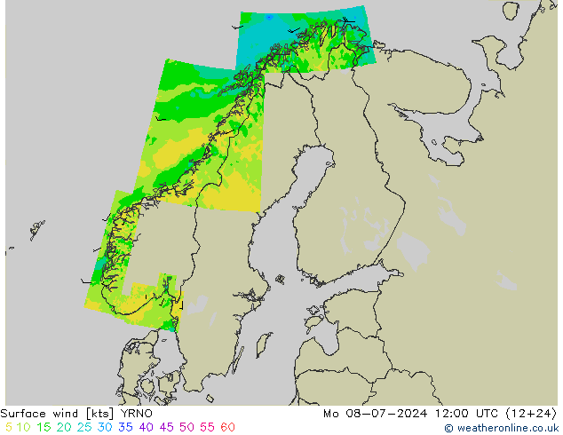 风 10 米 YRNO 星期一 08.07.2024 12 UTC
