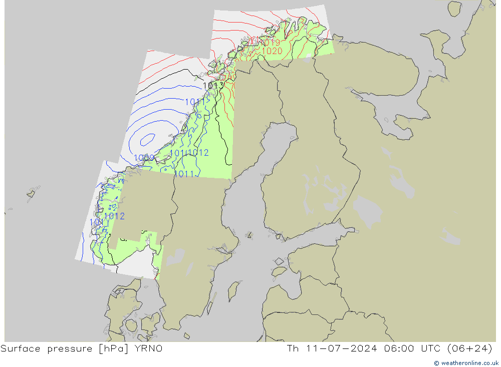 Luchtdruk (Grond) YRNO do 11.07.2024 06 UTC
