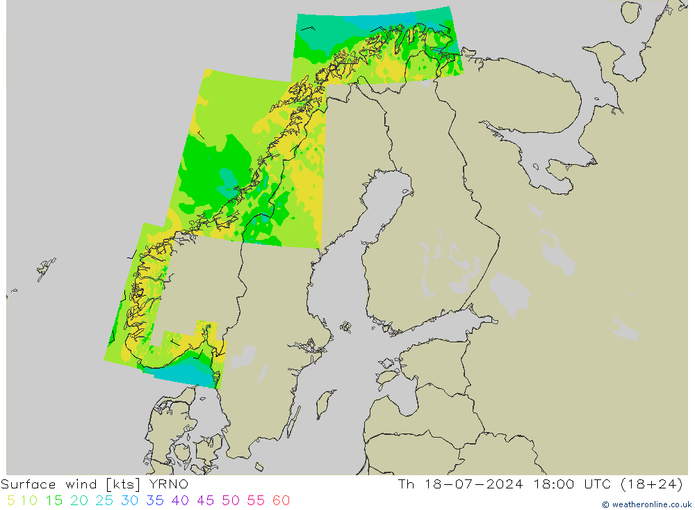 风 10 米 YRNO 星期四 18.07.2024 18 UTC