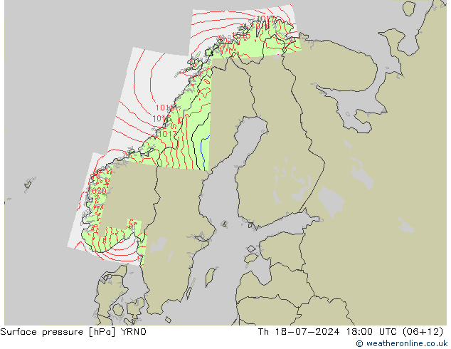Luchtdruk (Grond) YRNO do 18.07.2024 18 UTC