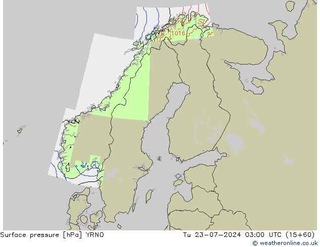Luchtdruk (Grond) YRNO di 23.07.2024 03 UTC