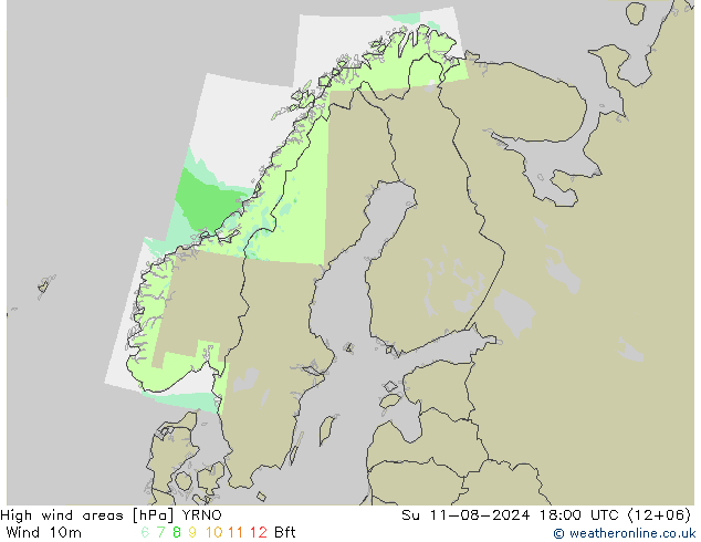 Windvelden YRNO zo 11.08.2024 18 UTC