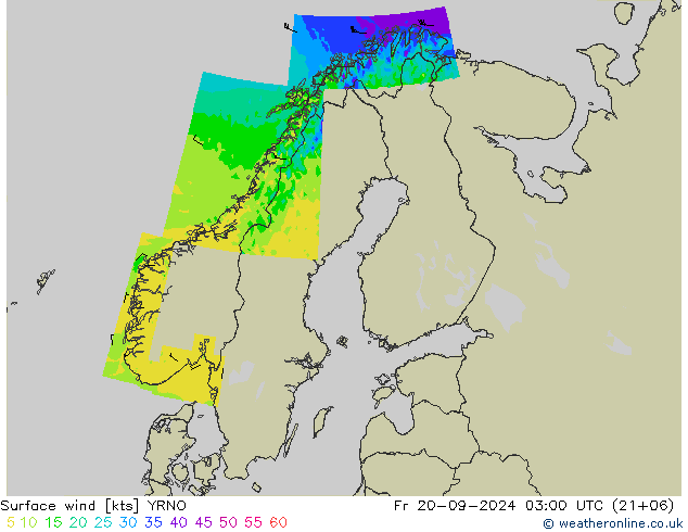 Surface wind YRNO Fr 20.09.2024 03 UTC