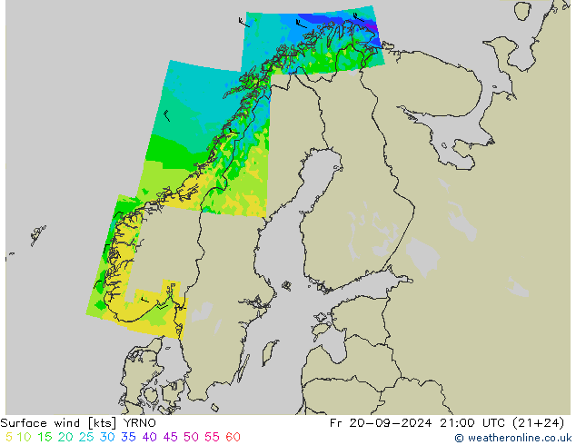 Wind 10 m YRNO vr 20.09.2024 21 UTC