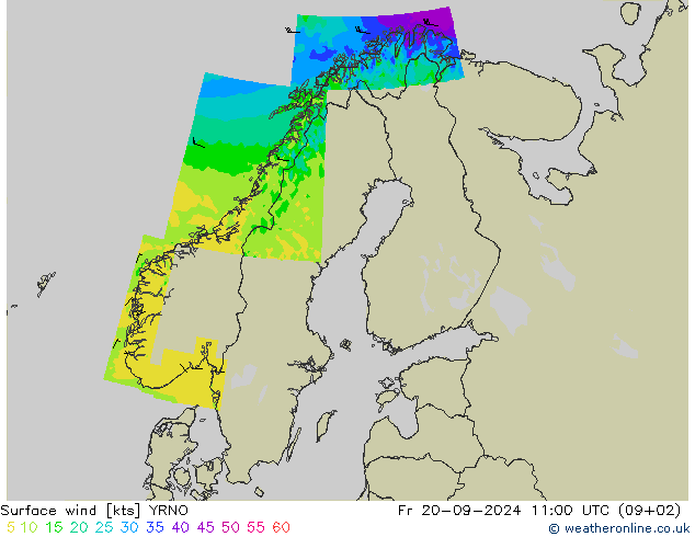 ветер 10 m YRNO пт 20.09.2024 11 UTC