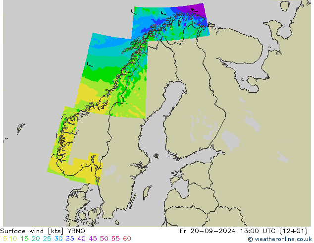 Surface wind YRNO Fr 20.09.2024 13 UTC