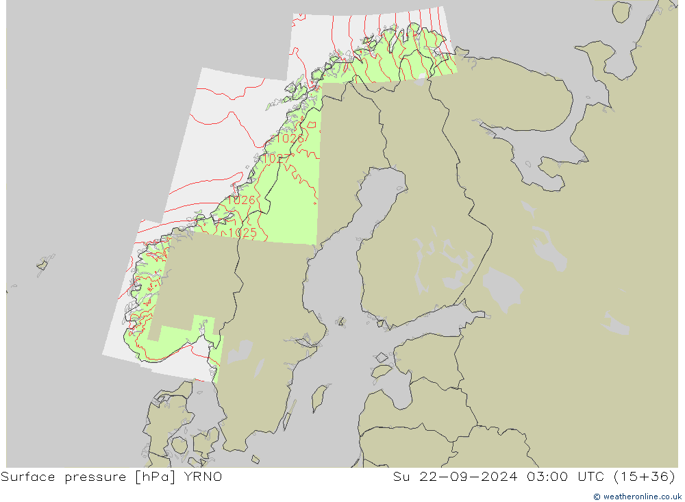 Yer basıncı YRNO Paz 22.09.2024 03 UTC