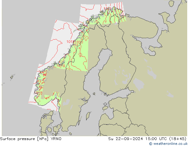 Yer basıncı YRNO Paz 22.09.2024 15 UTC