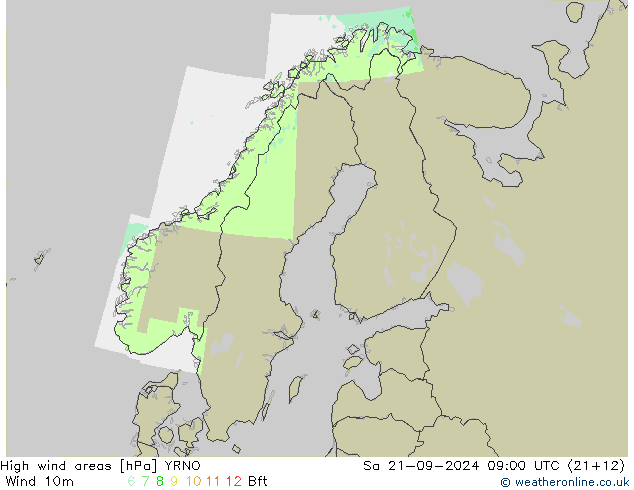 High wind areas YRNO сб 21.09.2024 09 UTC