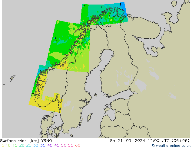 Viento 10 m YRNO sáb 21.09.2024 12 UTC