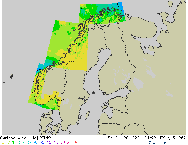 风 10 米 YRNO 星期六 21.09.2024 21 UTC