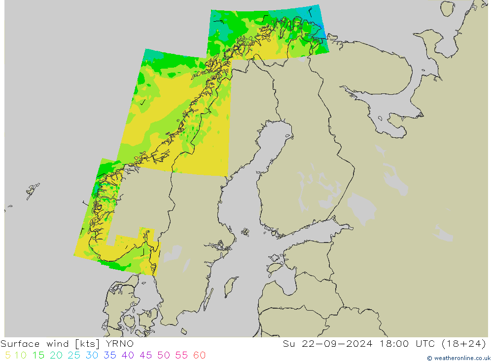 Viento 10 m YRNO dom 22.09.2024 18 UTC