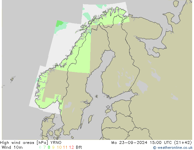 High wind areas YRNO lun 23.09.2024 15 UTC