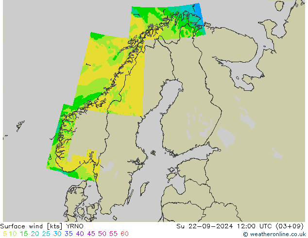 ветер 10 m YRNO Вс 22.09.2024 12 UTC