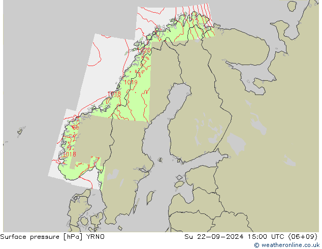 Yer basıncı YRNO Paz 22.09.2024 15 UTC