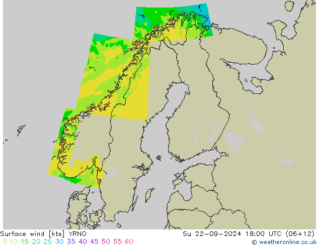 风 10 米 YRNO 星期日 22.09.2024 18 UTC