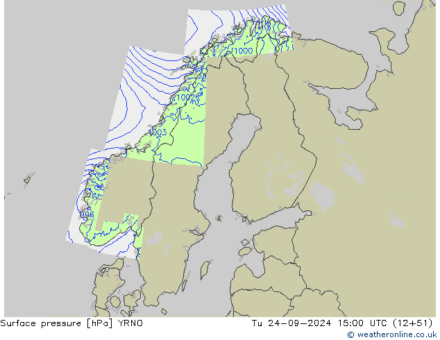 Bodendruck YRNO Di 24.09.2024 15 UTC