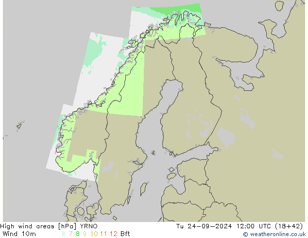 High wind areas YRNO вт 24.09.2024 12 UTC