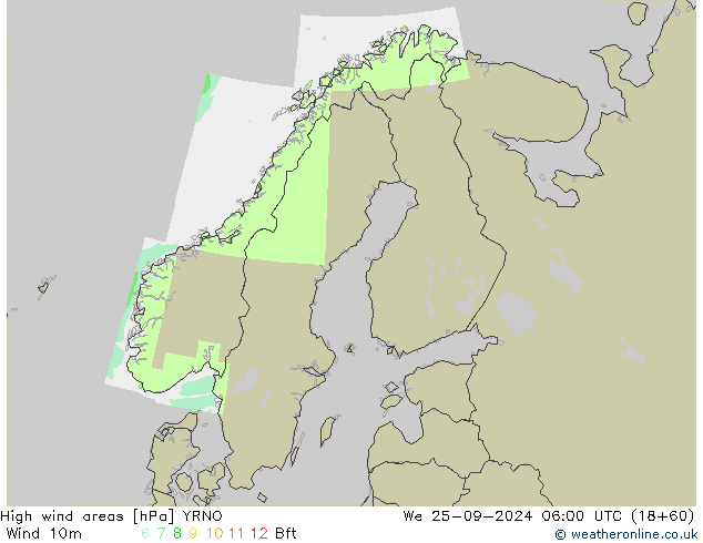 High wind areas YRNO St 25.09.2024 06 UTC