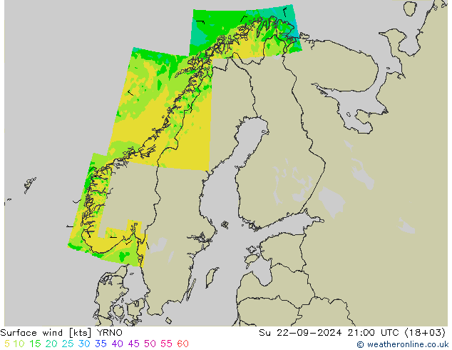 ветер 10 m YRNO Вс 22.09.2024 21 UTC