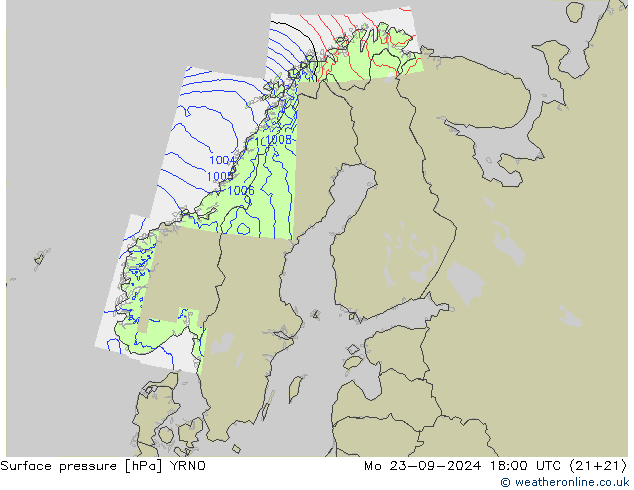 Atmosférický tlak YRNO Po 23.09.2024 18 UTC