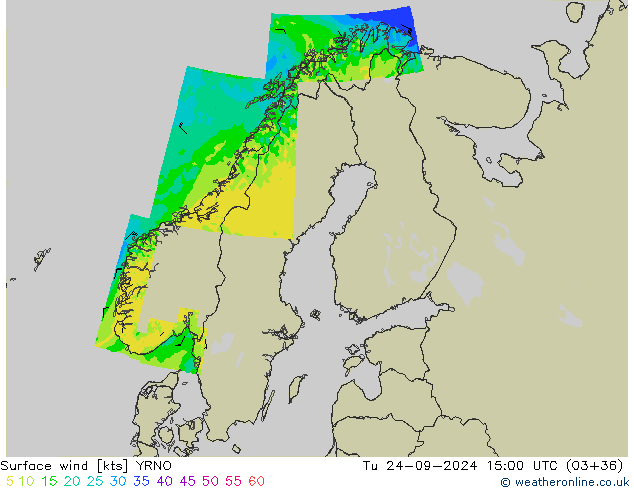 Vento 10 m YRNO mar 24.09.2024 15 UTC