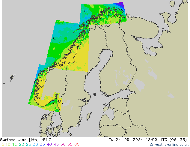 Wind 10 m YRNO di 24.09.2024 18 UTC