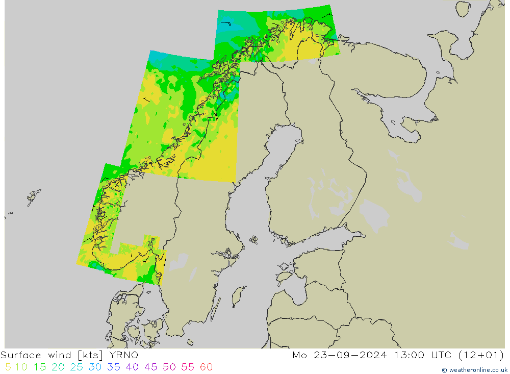 Vento 10 m YRNO Seg 23.09.2024 13 UTC