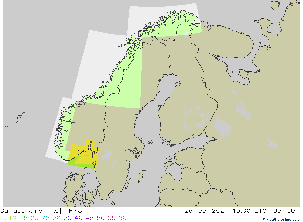 Surface wind YRNO Th 26.09.2024 15 UTC