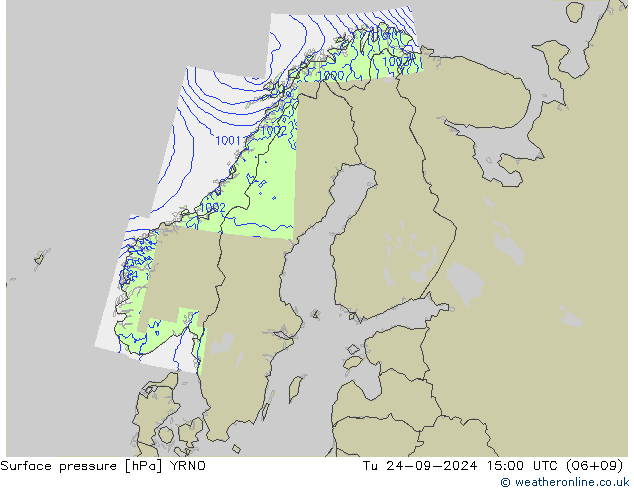 Luchtdruk (Grond) YRNO di 24.09.2024 15 UTC