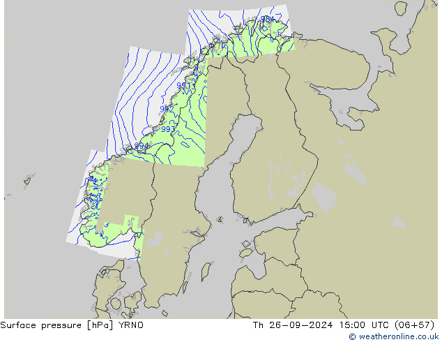 ciśnienie YRNO czw. 26.09.2024 15 UTC