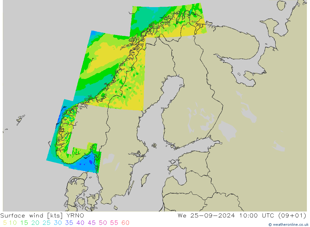 风 10 米 YRNO 星期三 25.09.2024 10 UTC