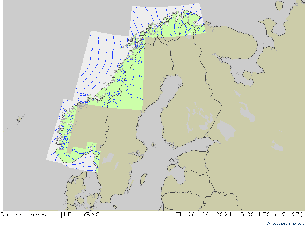 pression de l'air YRNO jeu 26.09.2024 15 UTC