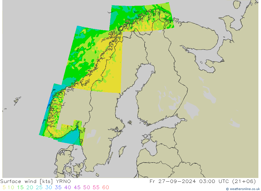 Surface wind YRNO Fr 27.09.2024 03 UTC